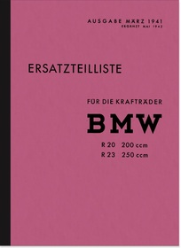 BMW R 20 and R 23 spare parts list spare parts catalog parts catalog