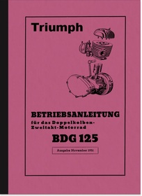 Triumph BDG 125 Operating Instructions Manual