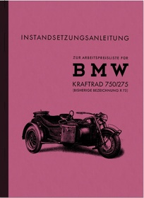 BMW R 75 WH Sidecar repair manual repair manual R75 750/275