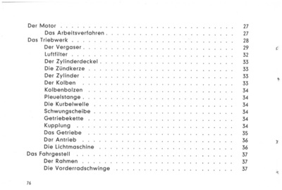 Zündapp 201 S 1957 Bedienungsanleitung 201S