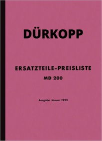 Dürkopp MD 200 spare parts list spare parts catalog parts catalog