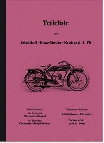Schüttoff 2 und 2,75 PS 1925 Ersatzteilliste Teilekatalog Ersatzteilkatalog