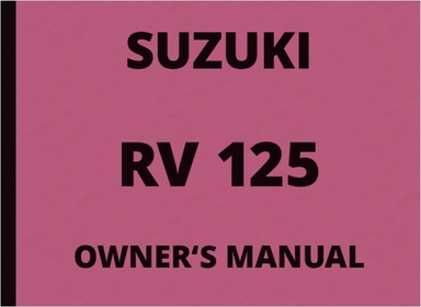 Suzuki RV 125 Bedienungsanleitung (Englisch)