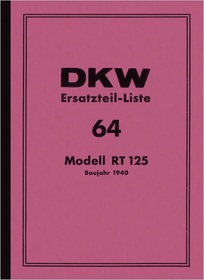 DKW RT 125 RT125 (Vorkrieg) Ersatzteilliste Ersatzteilkatalog