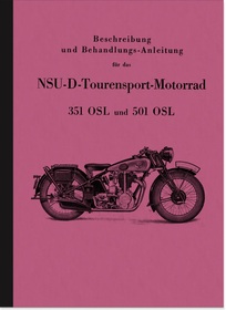 NSU NSU-D 351 und 501 OSL Bedienungsanleitung Betriebsanleitung Handbuch