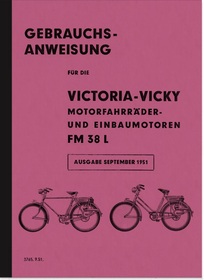 Victoria Vicky FM 38 L FM38L Motor Fahrrad Bedienungsanleitung Betriebsanleitung Handbuch
