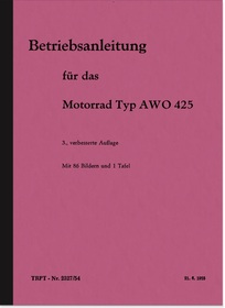 AWO 425 Operating Instructions Operating Instructions and Repair Instructions Manual