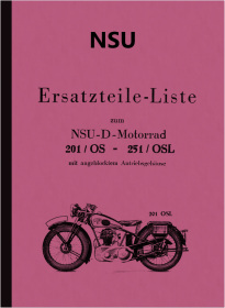 NSU 201 OS/OSL and 251 OS/OSL Spare parts list
