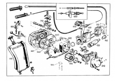 Lohmann Type 500 bicycle auxiliary motor Operating instructions Repair instructions Spare parts list