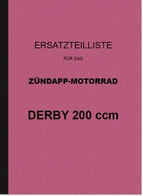 Zündapp Derby 200 (DB 200) Ersatzteilliste Ersatzteilkatalog Teilekatalog