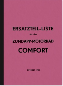 Zündapp Comfort 1952 Ersatzteilliste
