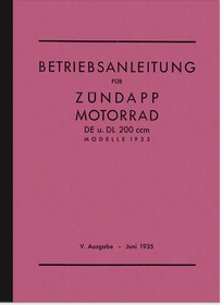 Zündapp DE 200 und DL 200 Bedienungsanleitung Betriebsanleitung Handbuch DE200 DL200