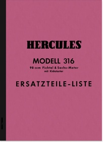 Hercules 316 spare parts list spare parts catalog parts catalog Sachs 98cc 98er