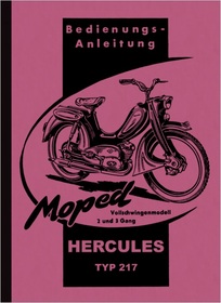 Hercules Type 217 Moped Operating Instructions Manual