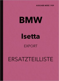 BMW Isetta Export 250 ccm and 300 ccm spare parts list spare parts catalog