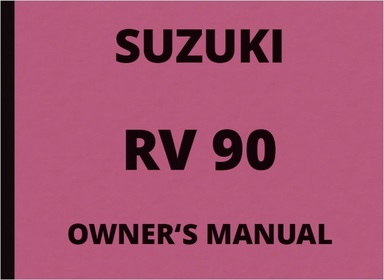 Suzuki RV 90 RV90 Owner's Manual Owner's Manual (English)