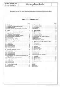 Fendt FW 228/FW 139 Farmer 2 and 2 D Tractor Repair Instructions Workshop Manual Installation Instru