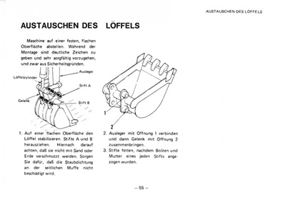 Komatsu PC05-1 Bagger Bedienungsanleitung Wartung