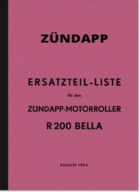 Zündapp Bella R 200 Scooter R200 spare parts list spare parts catalog parts catalog