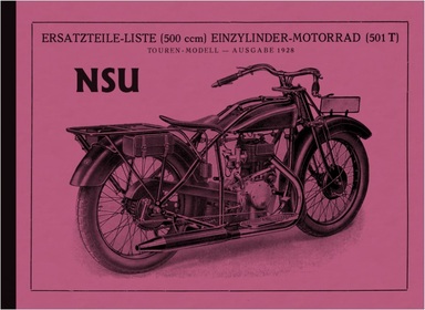 NSU 501 T und S Touren und Sport 1928 Ersatzteilliste