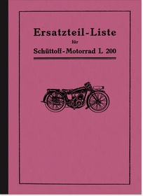 Schüttoff L 200 L200 Motorcycle Spare Parts List Spare Parts Catalog