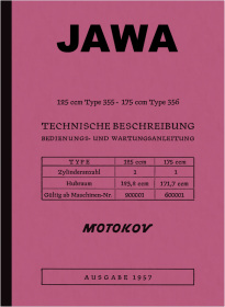 Jawa 125 175 ccm Type 355 356 Operating Manual Operating Manual CZ
