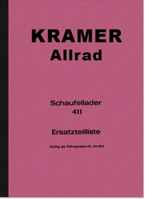 Kramer Allrad Schaufellader 411 Ersatzteilliste Ersatzteilkatalog Teilekatalog