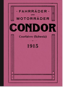 Condor Bicycles and Motorcycles Catalogue Brochure Brochure Description Sidecar 1915