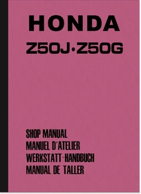 Honda Monkey Z50J Z50G Assembly Instructions Repair Instructions Workshop Manual