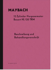 Maybach HL 120 TRM Operating Instructions Manual Operating Instructions Engine