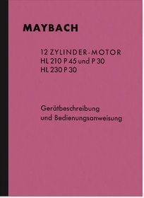 Maybach HL 210 230 P 45 30 Operating Instructions Manual Description Wehrmacht