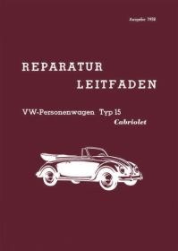 VW Beetle Type 15 Cabriolet repair instructions manual (for body and soft top)