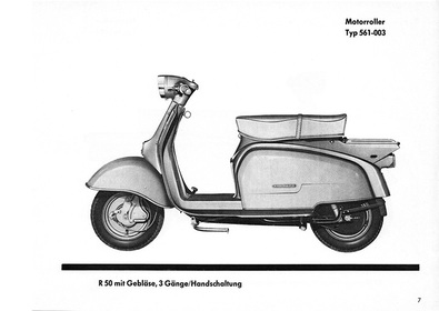 Zündapp R 50 und RS 50 Super Typ 561 Ersatzteilliste Motorroller