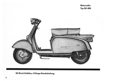 Zündapp R 50 und RS 50 Super Typ 561 Ersatzteilliste Motorroller