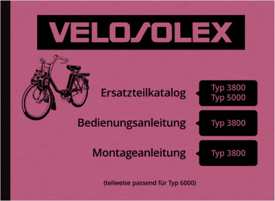 Velosolex 3800 5000 6000 Operating Instructions Spare Parts List Repair Instructions