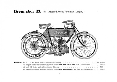 Brennabor Werke Motorcycle Sidecar Trike Catalogue Brochure Brochure Models 1905