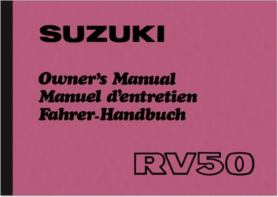 Suzuki RV 50 Operating Instructions Manual Manual RV50