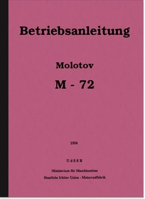 Ural Dnepr Molotov M-72 Gespann Bedienungsanleitung Handbuch Wartung Reparatur M72