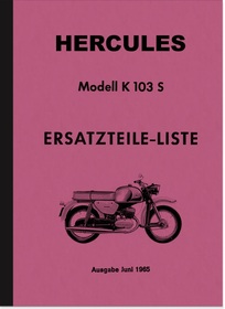 Hercules K 103 S spare parts list spare parts catalog