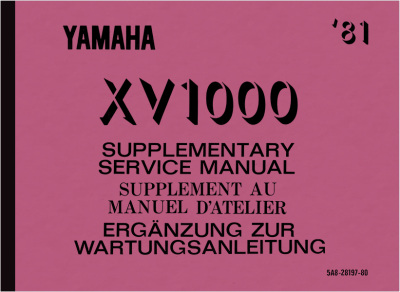 Yamaha XV 1000 TR1 Repair Manual (Supplement to Maintenance Manual)