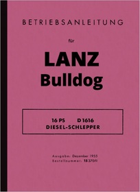 Lanz Bulldog 16 PS D 1616 Schlepper Bedienungsanleitung