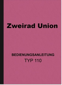 Two-wheel Union Mofa 25 Type 110 Operating Instructions Manual
