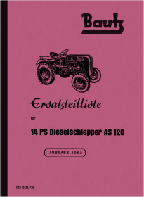 Bautz AS 120 AS120 Diesel tractor spare parts list spare parts catalog
