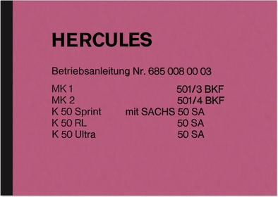 Hercules K 50 Sprint RL Ultra MK 1 2 Bedienungsanleitung