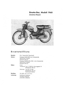 Rabeneick Binetta I III Super Star Kick 5 1955-1961 Spare Parts List Spare Parts Catalogue Parts Cat