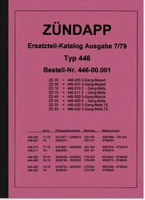 Zündapp ZD 10 20 25 30 40 50 TS Type 446 Spare parts list Spare parts catalog