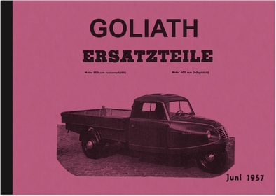 Goliath Goli small trucks spare parts list spare parts catalog parts catalog
