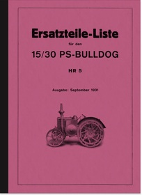 Lanz Bulldog HR 5 15/30 PS Schlepper Ersatzteilliste