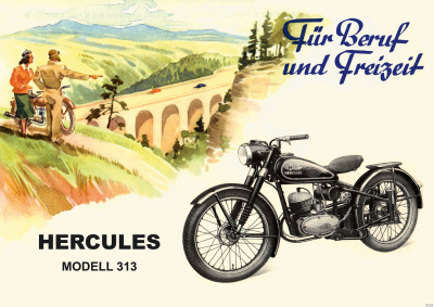 Hercules Modell 313 Motorrad Poster Plakat Bild