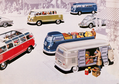 VW Bulli Bus Transporter T1 Poster Plakat Bild